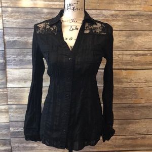 Maurice’s semi sheer lacy button down shirt